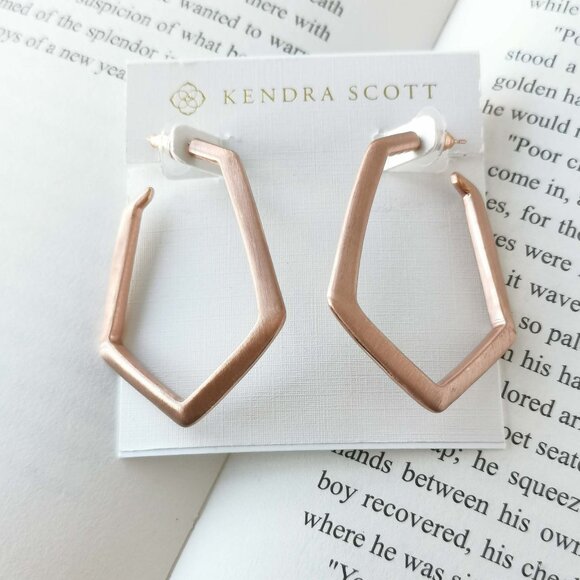 Kendra Scott Jewelry - NEW Kendra Scott Lonnie Rose Gold Hoop Earrings Authentic